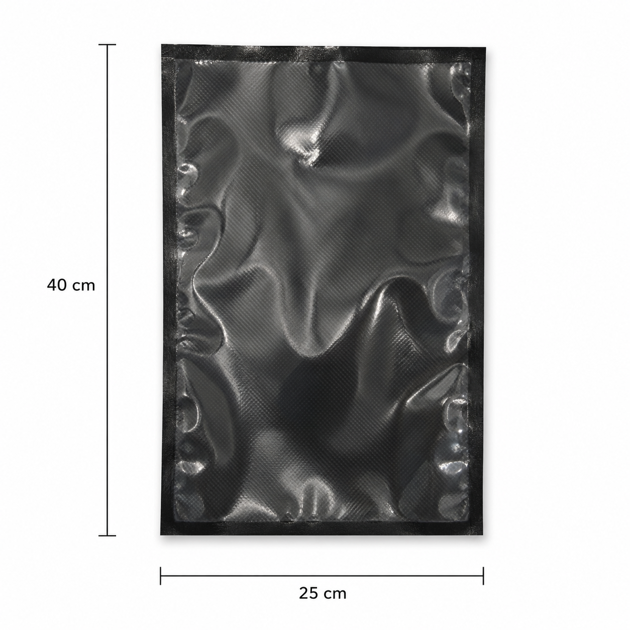 Schwarze Struktur-Vakuumbeutel 120 µ – Schwarz/Transparent für Vakuumiergeräte (50 Stk.)