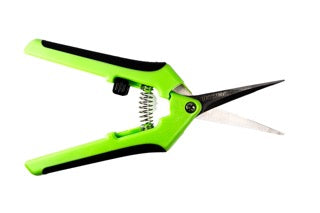 Gebogene Schere mit Feder Grün – Präzisionsschere für Indoor-Grow Ernte
