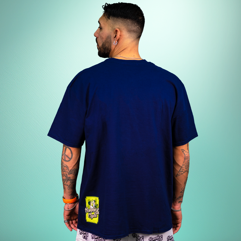 T-SHIRT FLEURS BLEU