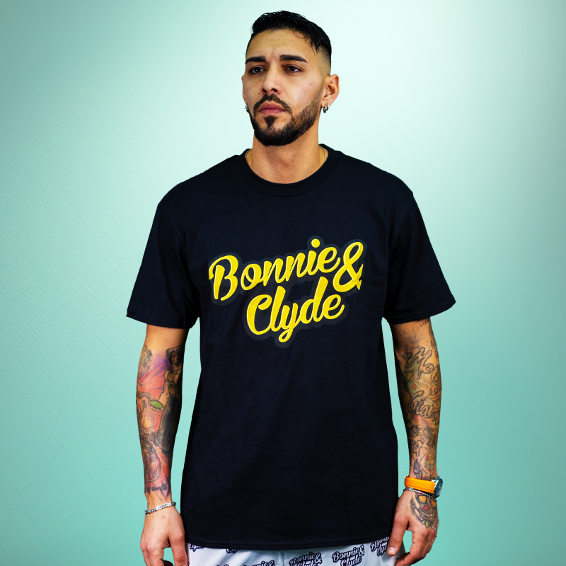 T-SHIRT BC, LETTRAGE NOIR, DEVANT N° 5