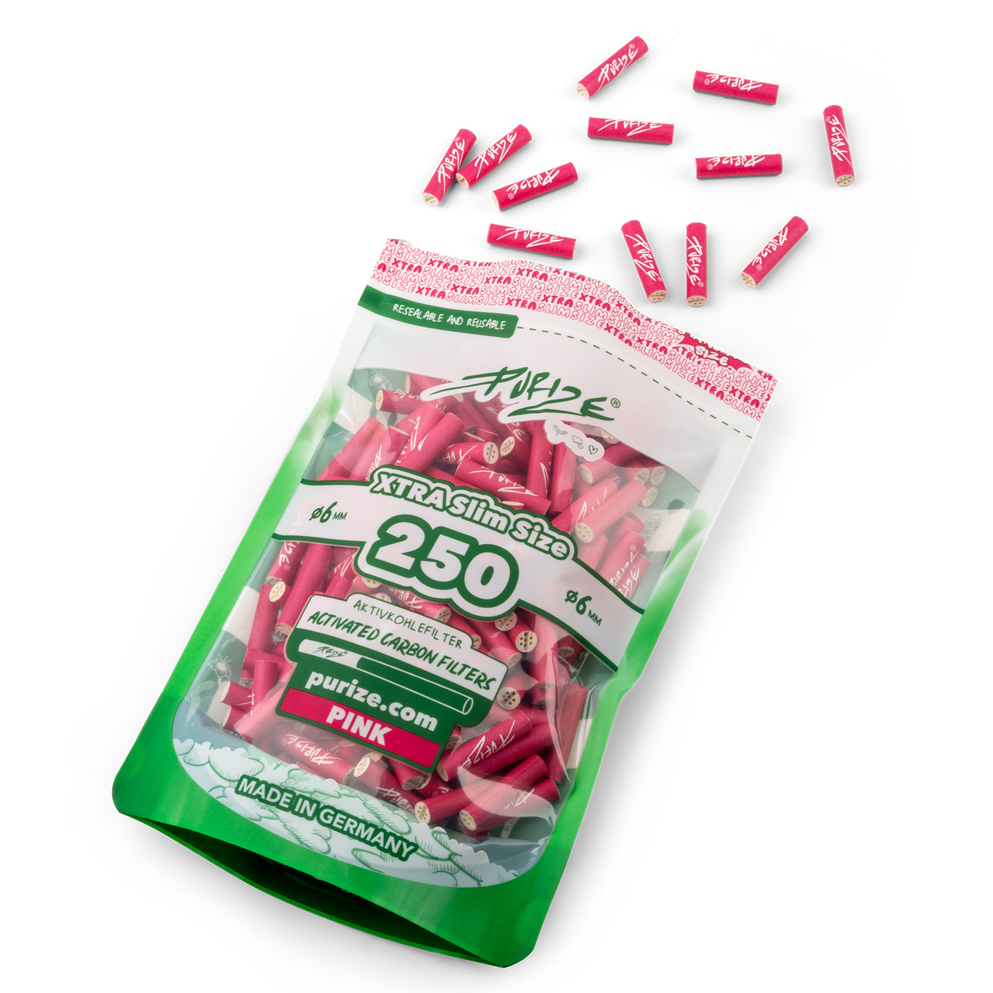 Filtres à charbon actif PURIZE® XTRA Slim – Paquet de 250