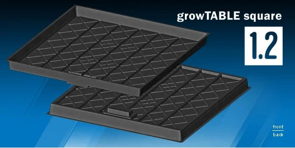 growTABLE Square – Quadratische Pflanzenwanne mit Ablauf für Indoor Grow