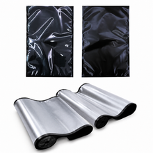 Schwarze Vakuumrolle 30 × 600 cm – Struktur-Vakuumfolie 120 µ Schwarz/Transparent