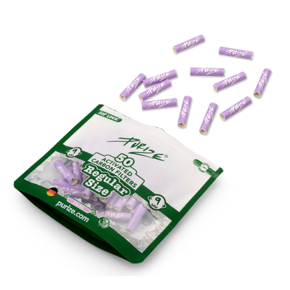 PURIZE® Regular Size Aktivkohlefilter Lila – 50 Stk.