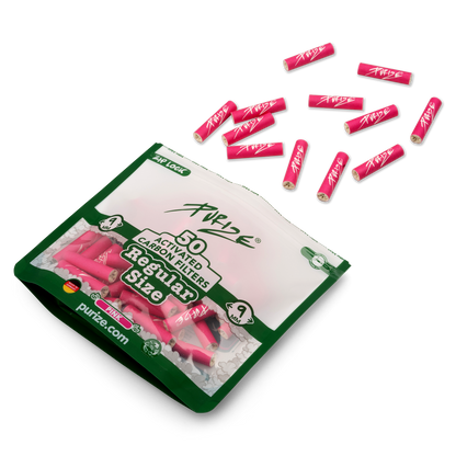 PURIZE® Regular Size Aktivkohlefilter Pink – 50 Stk.
