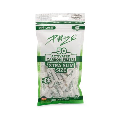 Filtres à charbon actif Purize Xtra Slim Blanc Classique (50 pièces)