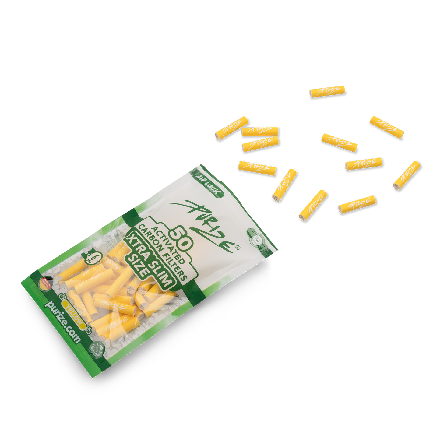 Purize Activated Carbon Filters Xtra Slim Yellow (50 pcs.)