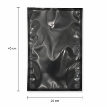 Schwarze Struktur-Vakuumbeutel 120 µ – Schwarz/Transparent für Vakuumiergeräte (50 Stk.)
