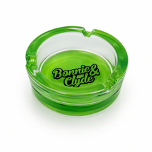 Bonnie & Clyde Glas-Aschenbecher Grün | Dickes Glas 8,5 cm