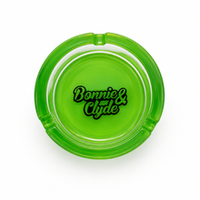 Bonnie & Clyde Glas-Aschenbecher Grün | Dickes Glas 8,5 cm