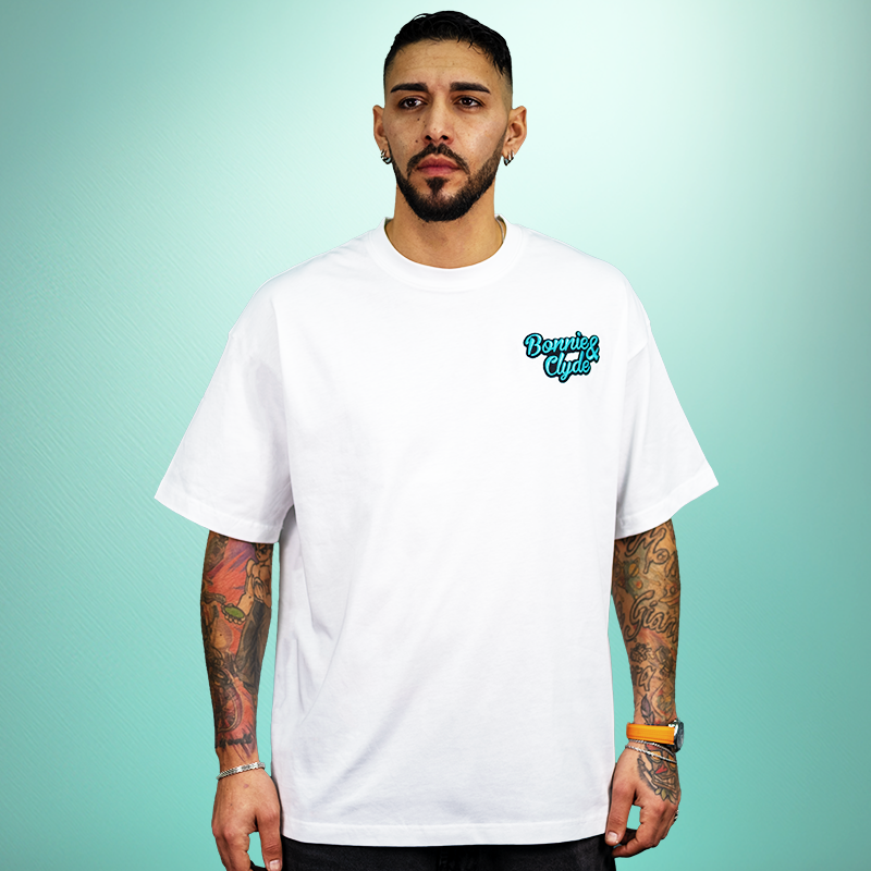 WHITE/BLUE OVERSIZE BC T-Shirt