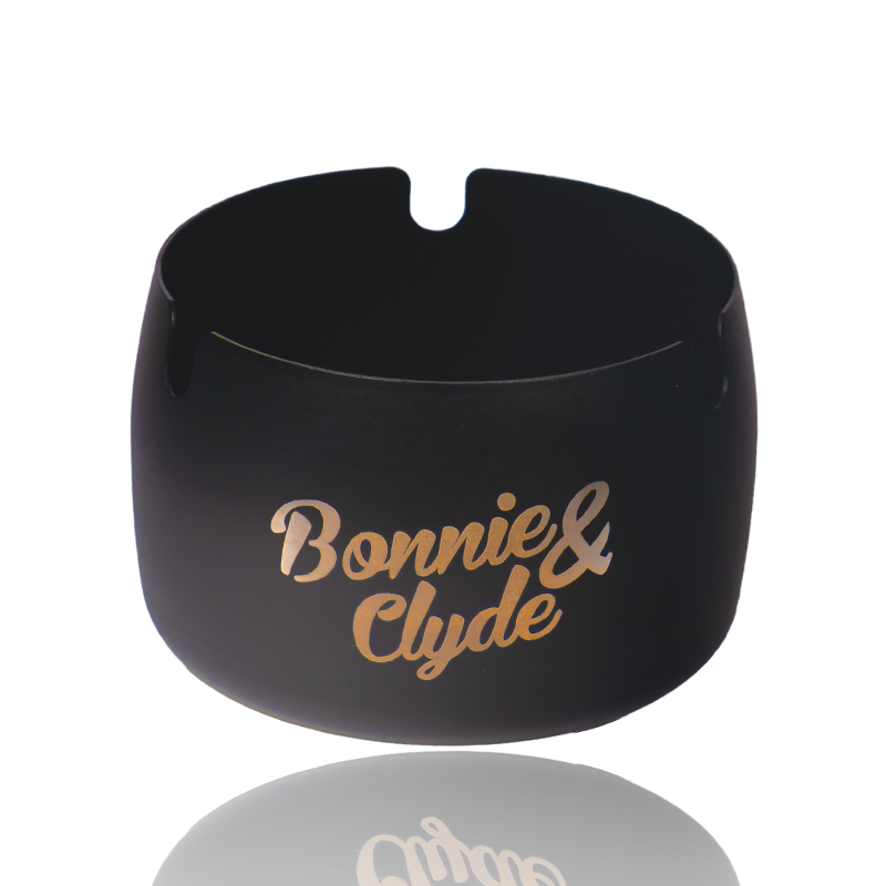 Bonnie & Clyde Metall-Aschenbecher – Schwarz