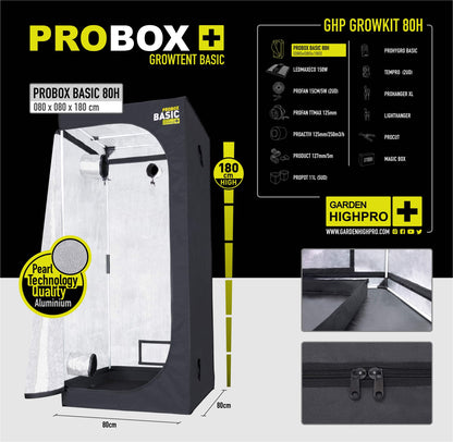 Garden High Pro Grow Kit 80 – 80x80cm, kompakt, Komplettset, sofort einsatzbereit