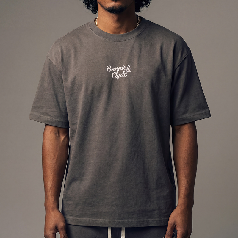 BONNIE & CLYDE Oversized Tee – Vintage Newspaper Print