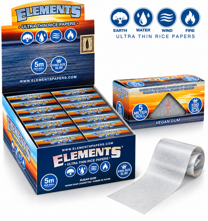 Elements Rolls King Size Slim 5 m – Vegan Gum