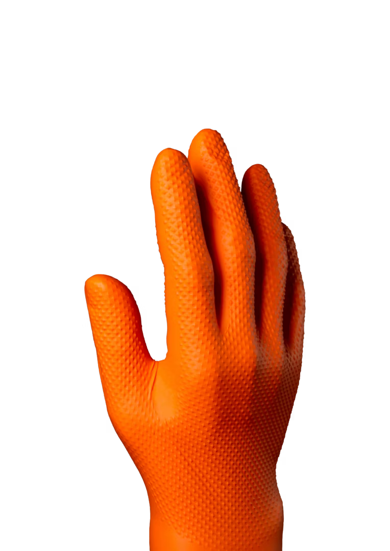 gants jetables orange 