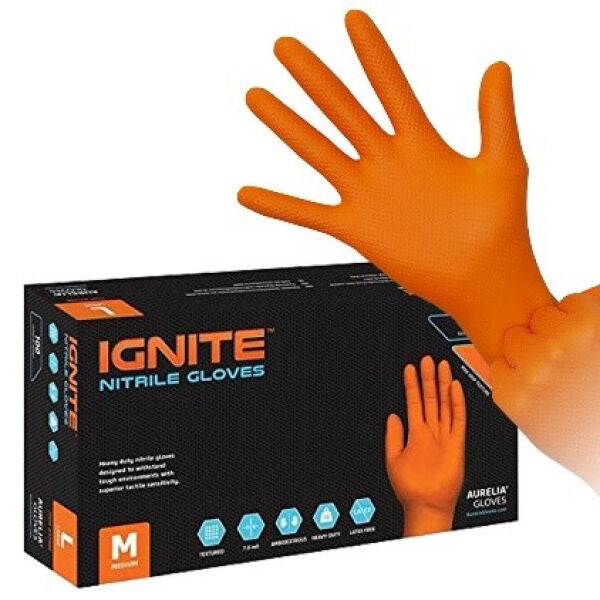 gants jetables orange 