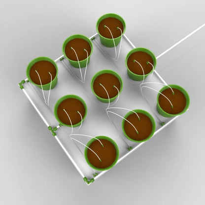 FloraFlex® – Kit de 9 plantes 11,5 l 1,20 × 1,20 m – Double goutteur